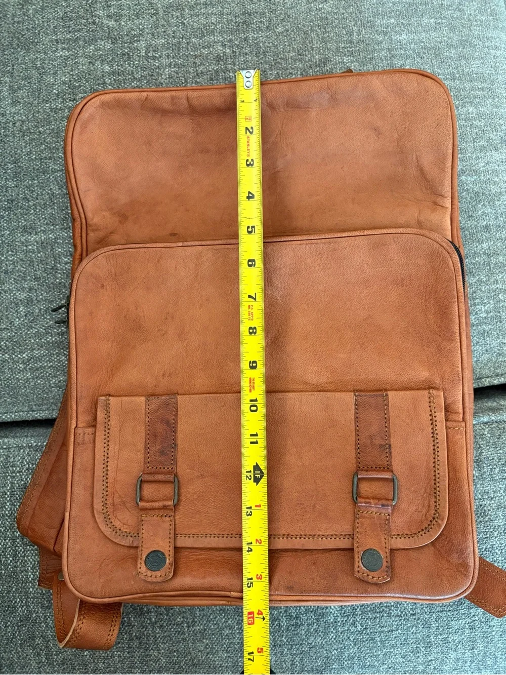 Genuine Leather Messenger Backpack